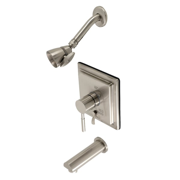 Tub and Shower Faucet, Brushed Nickel, Wall Mount